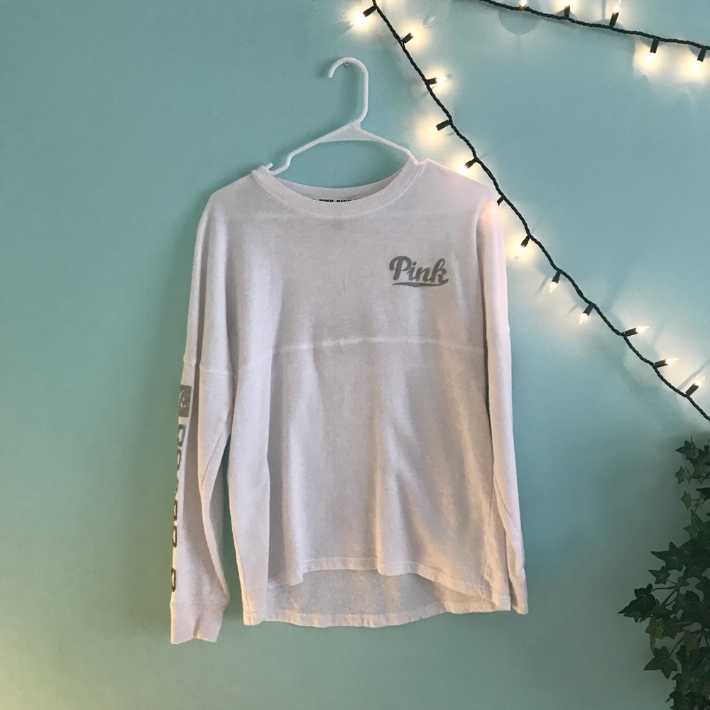 Victoria’s Secret PINK White sequin sweatshirt